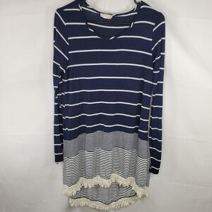 Altar'd State Blue and White Stripe Dress Tunic Size Large